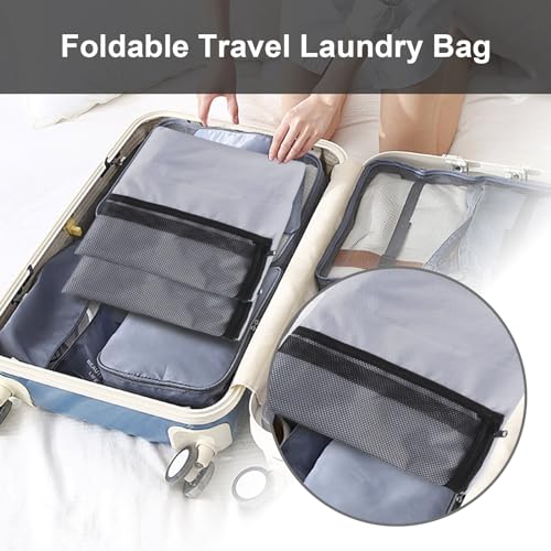 Laundry Bag Backpack Durable Laundry Bag with Shoulder Straps and Mesh Pockets Portable Laundry Hamper Dirty Clothes Bag for College