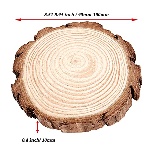 50 PCS 3.5 4 Inches Natural Wood Slices (50 Count)