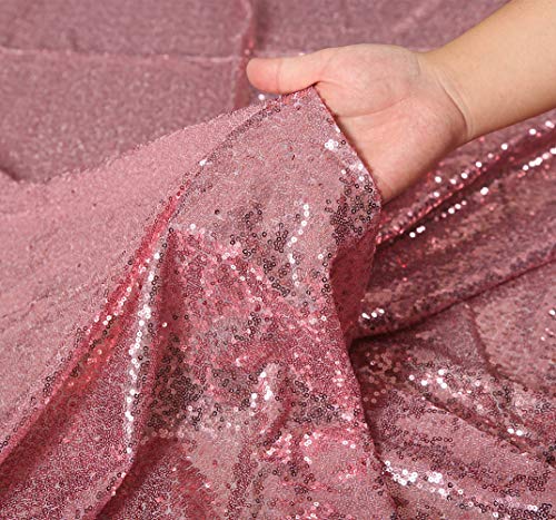 Sequin Tablecloth 50x72 Inch Fuchsia Pink for Wedding Party
