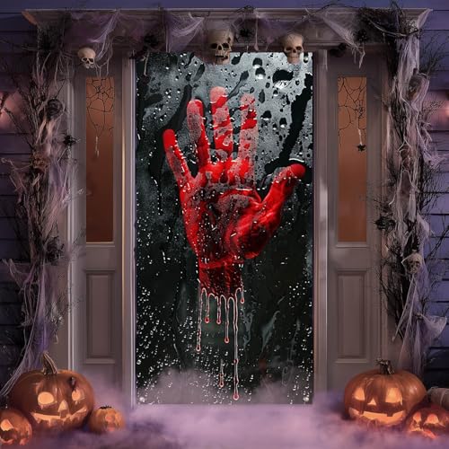 Door Cover Red 35x71 Inch Polyester