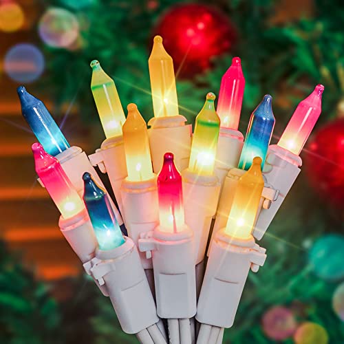 2PACK 50 Count 13FT Multicolor Mini String Lights with White Wire