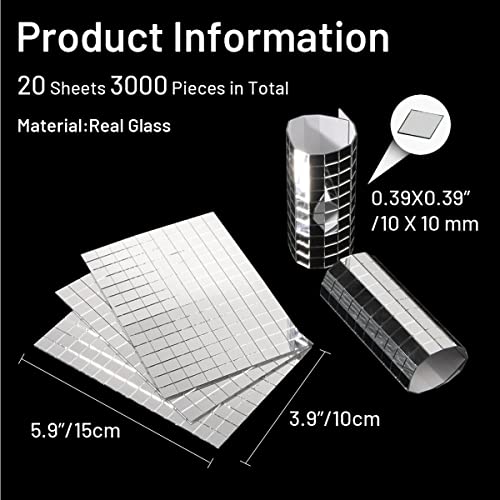 3000 PCS Mirror Tiles Self Adhesive (3000 Count)