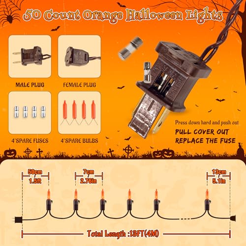 Orange Halloween Lights (50 Count)