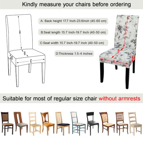 Pattern Chair Covers for Dining Room Set of 4