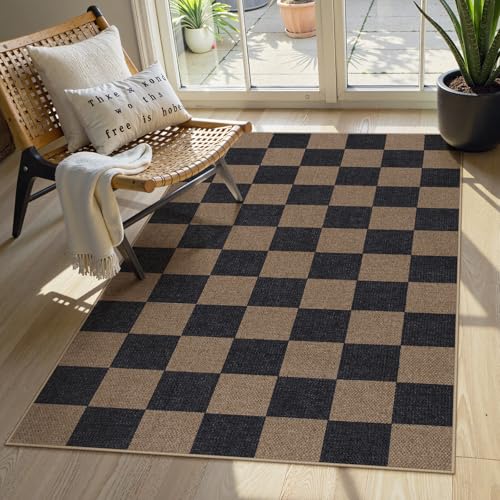Checkered Easy Jute 3x5 Outdoor Rug