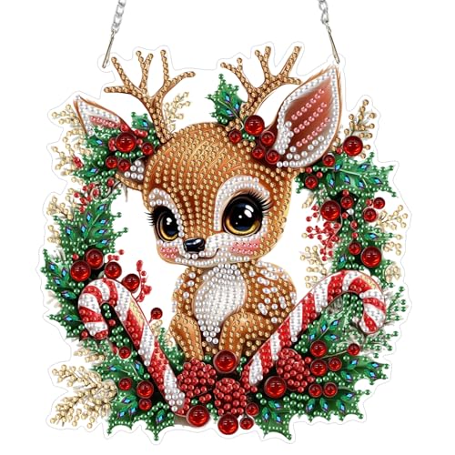 Christmas Deer Diamond Art Hanging Kits for Adult