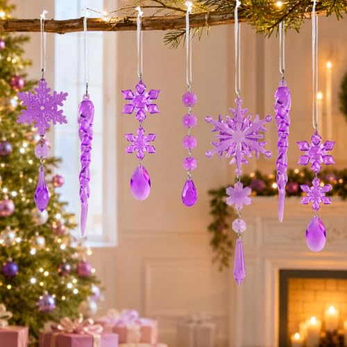 32pcs Crystal Christmas Ornaments for Christmas Tree Decorations (32 Count)