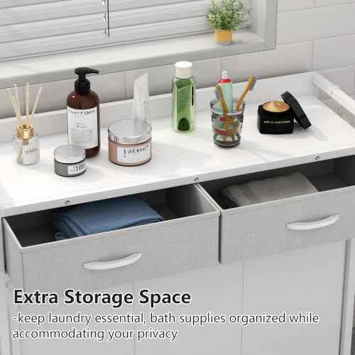 Laundry Hamper Laundry Basket with 3 Section Pull