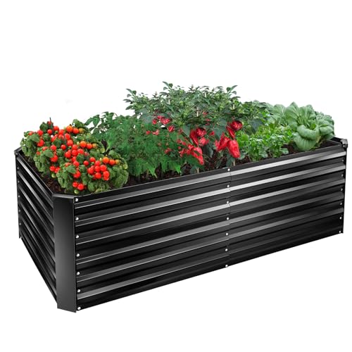 5 x 5 x 1 Ft Galvanized Metal Raised Garden Bed Large Planter Tall