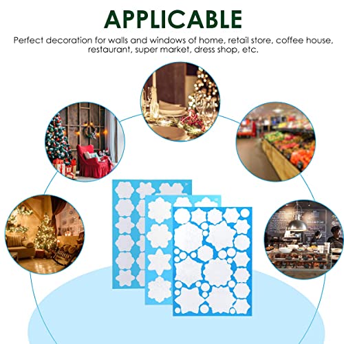 318 Pcs Christmas Snowflakes Clings Decoration Set (12 Count)