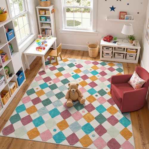 8x10 Classroom Rug Washable Kids Playroom Play Mat Colorful Nursery (80 Sq Ft)