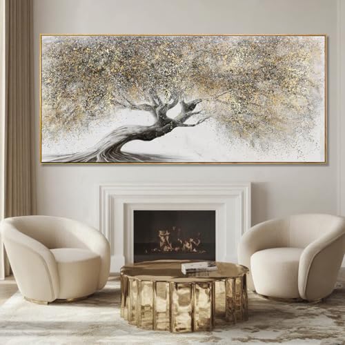 Tree Canvas Wall Art Nature Posters Vintage Hanging Wall Decor 32"x70" Decorations for Living Room Framed Art for Dining Room Area