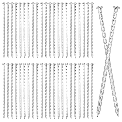 60 PCS 8 Inch Spiral Metal Galvanized Landscape Spikes (60 Count)