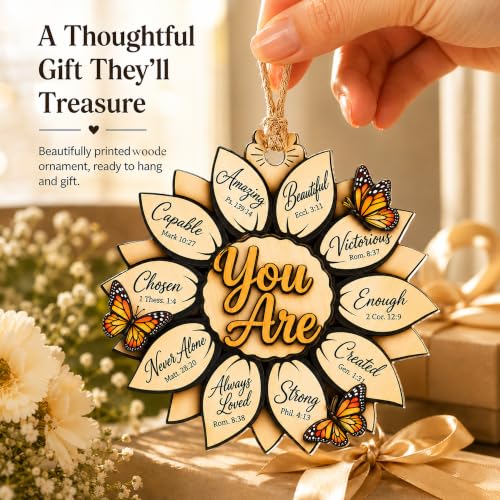 Religious Sunflower Christmas Ornament 2026