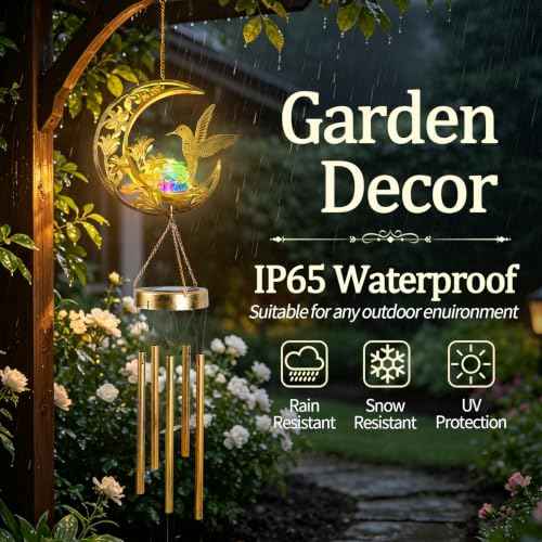 Colorful Solar Wind Chimes for Outside Gifts for Women