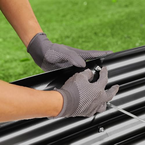 3 Pack 8×4×1ft Galvanized Metal Raised Garden Bed (3 Count)