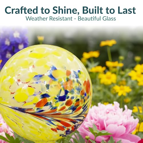 Sunnydaze 10" Glass Gazing Ball for Garden (2 Count)