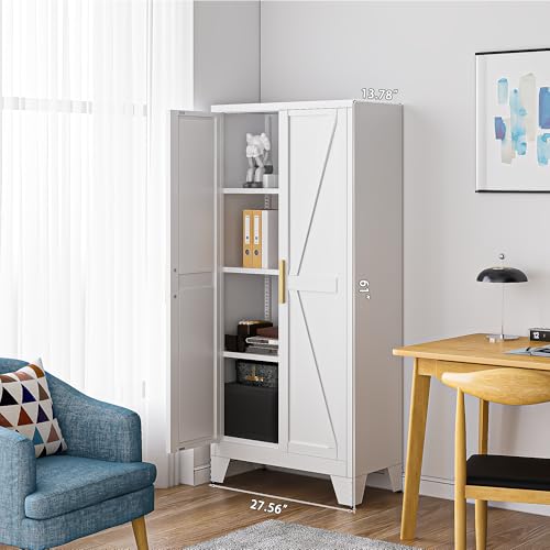 61" Tall Farmhouse Metal Pantry Cabinet