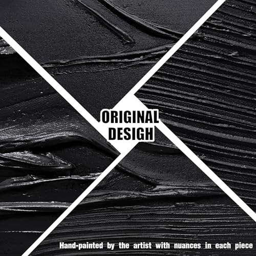 Abstract Painting Wall Art For Living Room Black Painting Wall Decor For Bedroom Modern Wall Art For Bathroom Size 20 x 40 Inch