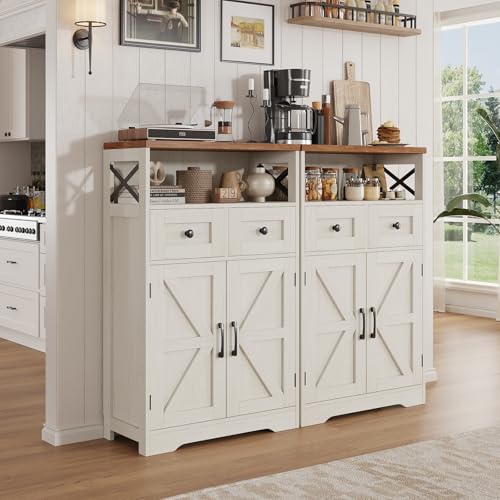 Farmhouse Storage Cabinet Set of 2 (2 Count)