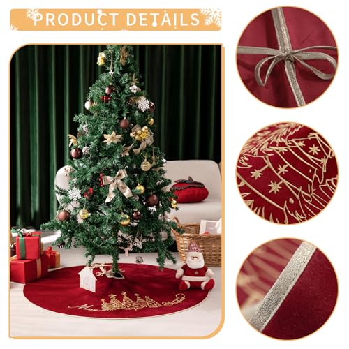 50 Inch Red Velvet Christmas Tree Skirt