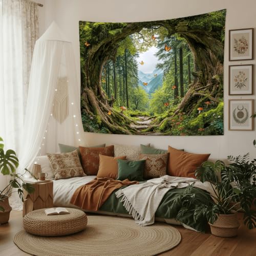 Green Nature Forest Tapestry 80x60 Inch