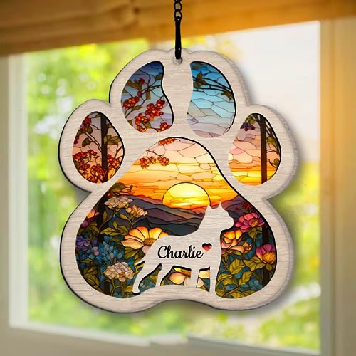 Personalized American Staffordshire Terrier Suncatcher Dog Memorial Gifts