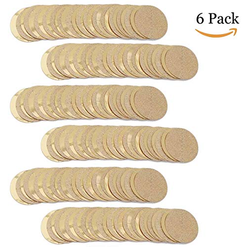 6 Pcs Glitter Champagne Gold Paper Circle Dots Garland (6 Count)