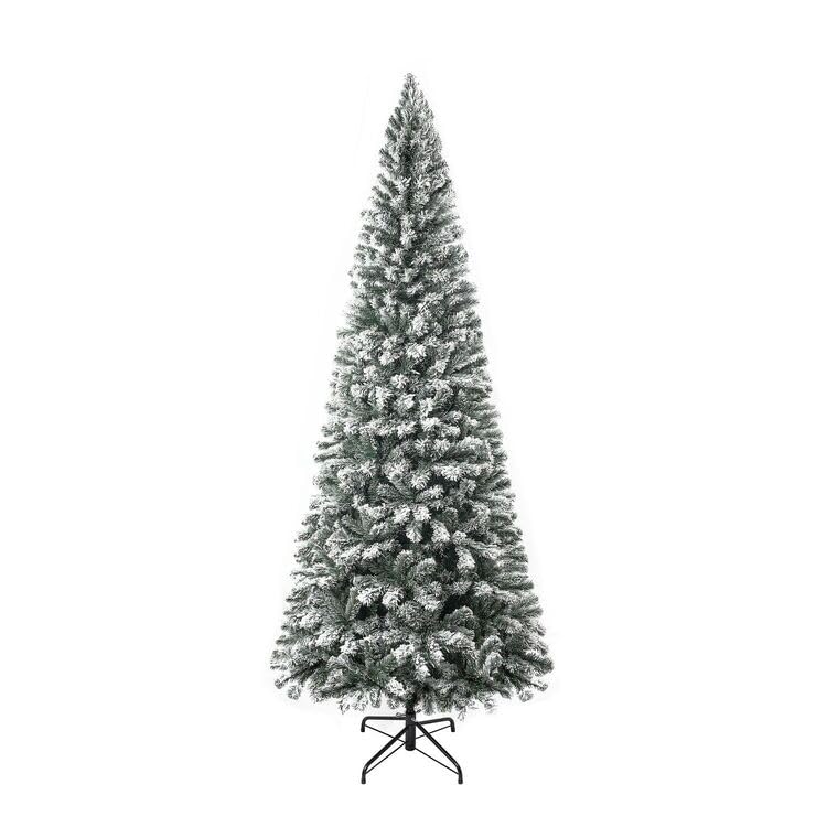 6.5ft Slim Snow Flocked Christmas Tree with Lights