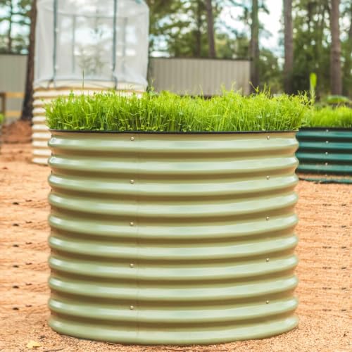 32" Tall 42" Round Raised Garden Bed Raised Bed Planter Box for Vegetables Flowers Patio