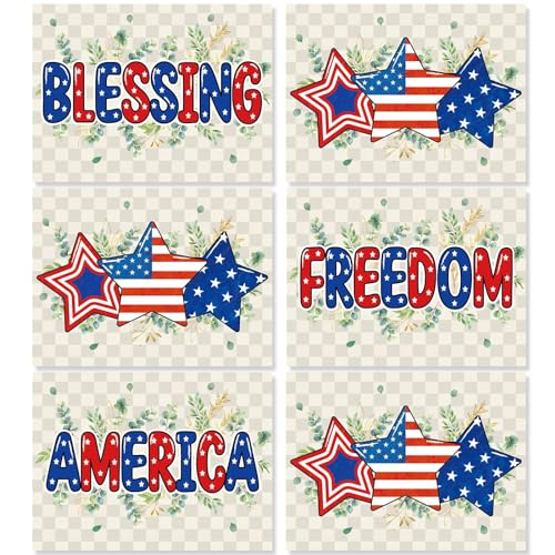 Veterans Day Plastic Placemats Set of 6 4th of July Table mats 17×13×0.04in (6 Count)