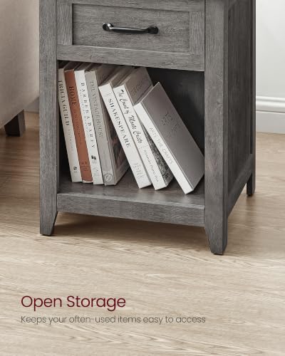 Farmhouse Nightstand with Charging Station