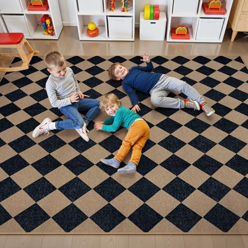 Checkered Easy Jute 6x9 Area Rugs