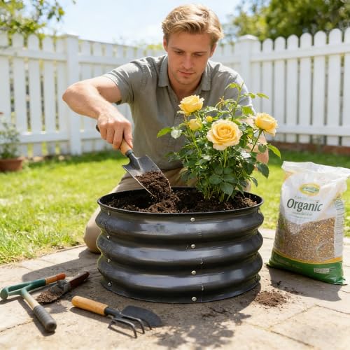 GARDMAX 2 Pack 2x2x1FT Galvanized Round Raised Garden Bed Kit