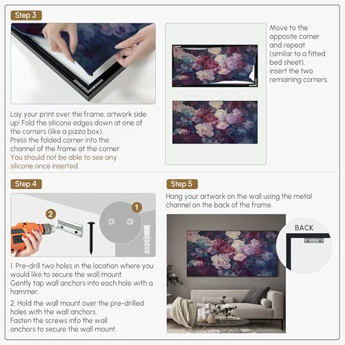 36"x72" Extra Large Framed Wall Art Bold Peony Bloom in Colorful Impressionist Style