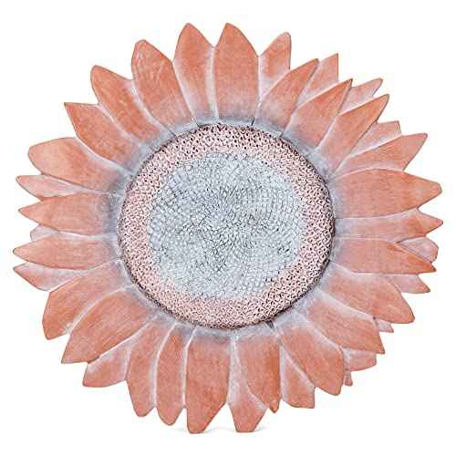 NAT & Jules Sunflower Shaped Dimensional Indoor Outdoor 12 inch Cast Resin Decorative Garden Stepping Stone
