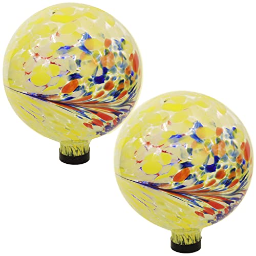 Sunnydaze 10" Glass Gazing Ball for Garden (2 Count)