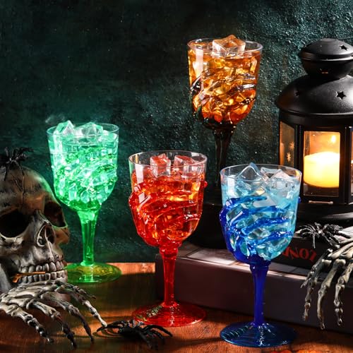 24 Pcs 12 oz Halloween Skeleton Hand Goblets