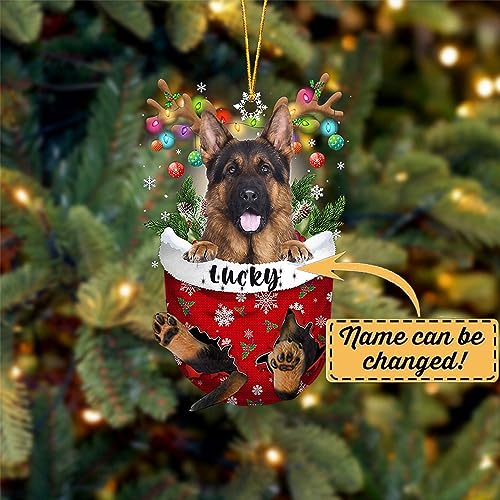Long Haired German Shepherd Christmas Tree Ornament