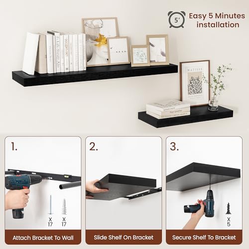 Deep Floating Shelves 36x12” Set of 2 (2 Count)