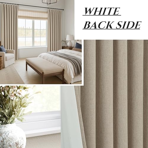 GreyBeige 120 Inch Extra Long Curtains for Living Room 2 Panels Set (2 Count)