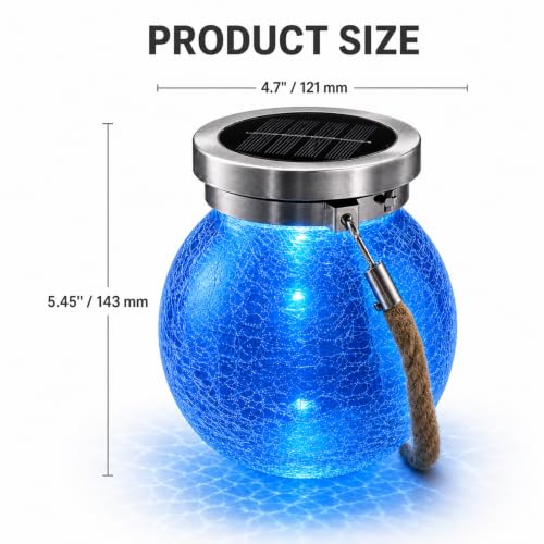 Solar Glass Jar Lantern RGB Color Changing (2 Count)