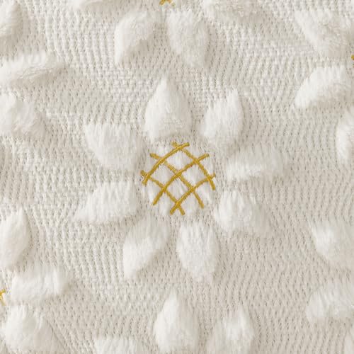 Spring Summer Pillow Covers 20x20 inch Set of 2 White Sunflower (2 Count)