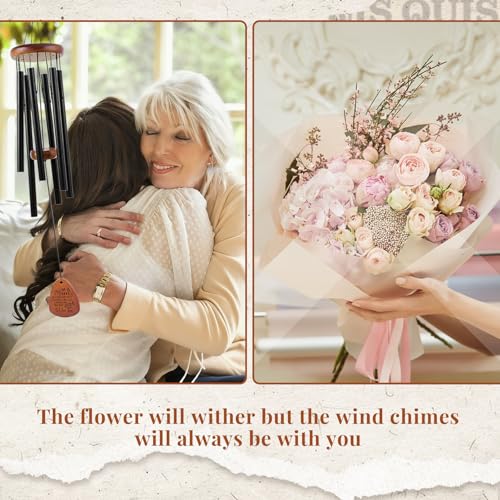 Mother's Bouquet Memorial Wind Chime with Black Tube Decorative Gift