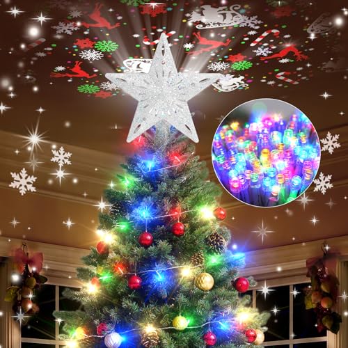 Christmas Tree Topper with 10M Colorful Light Cord