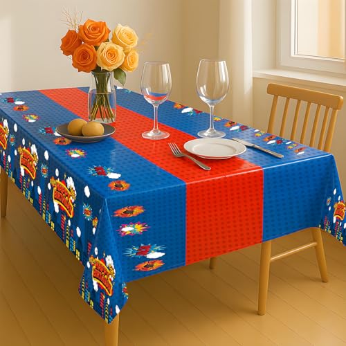 8Pcs 2in1 Superhero Birthday Party Tablecloths Decorations (8 Count)