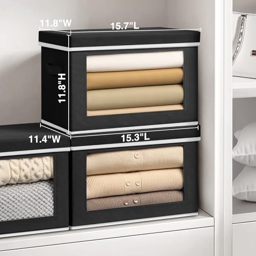 Large Storage Bins with Lids (6 Count)