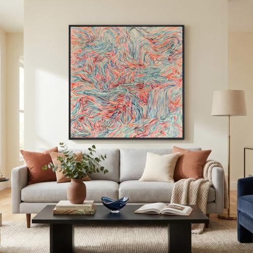 Extra Large Framed Colorful Abstract Wall Art Decor for Living Room