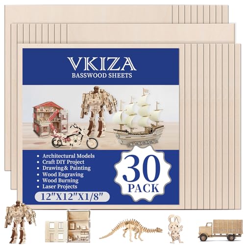 30 Pack Basswood Sheets 12"x12"x1 (30 Count)