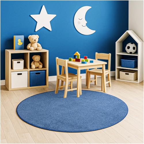 Soft & Colorful 8' Round Kids Classroom Area Rug